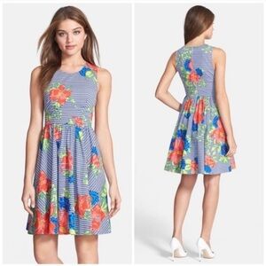 Anthropologie Plenty by Tracy Reese Sleeveless Floral Striped Dress 10